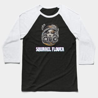 Squirrel Flower Baseball T-Shirt